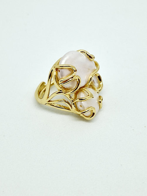 Anelli in ottone e perle di fiume irregolari - Jewel Sì Creazioni